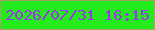 文字の大きさ：1、枠の色：ab9e6b、背景の色：23eb1c、文字の色：9f31f0 無料ブログパーツのブログ時計