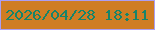 文字の大きさ：4、枠の色：ab9ef3、背景の色：cf7d24、文字の色：16846a 無料ブログパーツのブログ時計