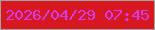 文字の大きさ：4、枠の色：aba0a1、背景の色：d81820、文字の色：d13ceb 無料ブログパーツのブログ時計