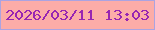 文字の大きさ：1、枠の色：aba3e1、背景の色：fcaca8、文字の色：9825b2 無料ブログパーツのブログ時計