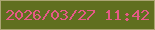 文字の大きさ：5、枠の色：aba573、背景の色：606f1f、文字の色：e45a86 無料ブログパーツのブログ時計