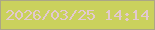 文字の大きさ：3、枠の色：aba686、背景の色：cad15d、文字の色：e2c9d0 無料ブログパーツのブログ時計