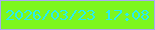 文字の大きさ：4、枠の色：aba9f3、背景の色：7df71e、文字の色：29edf0 無料ブログパーツのブログ時計