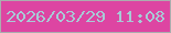 文字の大きさ：5、枠の色：abadaf、背景の色：dd45a2、文字の色：a8cad6 無料ブログパーツのブログ時計
