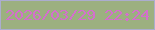 文字の大きさ：3、枠の色：abadcf、背景の色：9cb080、文字の色：d46fcd 無料ブログパーツのブログ時計