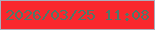 文字の大きさ：4、枠の色：abaebc、背景の色：f9272d、文字の色：4f7868 無料ブログパーツのブログ時計