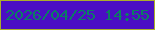 文字の大きさ：5、枠の色：abaf2a、背景の色：4b0ec4、文字の色：0a7e63 無料ブログパーツのブログ時計