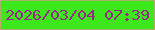 文字の大きさ：3、枠の色：abaf6c、背景の色：3ce71b、文字の色：9a2789 無料ブログパーツのブログ時計