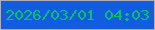 文字の大きさ：3、枠の色：abafbd、背景の色：125ddf、文字の色：08c16d 無料ブログパーツのブログ時計