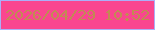 文字の大きさ：5、枠の色：abaff7、背景の色：fa468f、文字の色：c18b53 無料ブログパーツのブログ時計