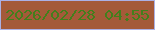 文字の大きさ：2、枠の色：abb1e5、背景の色：a45a39、文字の色：437f1c 無料ブログパーツのブログ時計