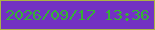 文字の大きさ：5、枠の色：abb344、背景の色：7331c3、文字の色：35b135 無料ブログパーツのブログ時計