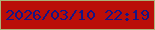 文字の大きさ：4、枠の色：abb379、背景の色：ba0e09、文字の色：161586 無料ブログパーツのブログ時計