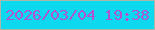 文字の大きさ：4、枠の色：abb7aa、背景の色：0cd9ee、文字の色：af53d3 無料ブログパーツのブログ時計