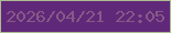 文字の大きさ：5、枠の色：abbb90、背景の色：602879、文字の色：875a86 無料ブログパーツのブログ時計