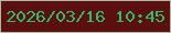 文字の大きさ：3、枠の色：abbba2、背景の色：5b100f、文字の色：31b96d 無料ブログパーツのブログ時計