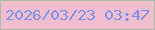 文字の大きさ：1、枠の色：abbba6、背景の色：f0becf、文字の色：8091ea 無料ブログパーツのブログ時計