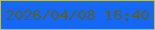 文字の大きさ：1、枠の色：abbe7e、背景の色：1567f5、文字の色：555e2f 無料ブログパーツのブログ時計