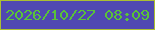 文字の大きさ：4、枠の色：abbf32、背景の色：5048b2、文字の色：59c338 無料ブログパーツのブログ時計