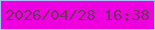 文字の大きさ：4、枠の色：abbff7、背景の色：ee00de、文字の色：762e65 無料ブログパーツのブログ時計