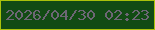 文字の大きさ：3、枠の色：abc20b、背景の色：124b14、文字の色：6d6675 無料ブログパーツのブログ時計