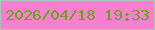 文字の大きさ：3、枠の色：abc4b4、背景の色：f381d0、文字の色：6da116 無料ブログパーツのブログ時計