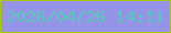 文字の大きさ：5、枠の色：abc60f、背景の色：9694e8、文字の色：52ccb4 無料ブログパーツのブログ時計