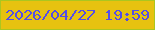 文字の大きさ：3、枠の色：abc620、背景の色：e7c210、文字の色：544ee8 無料ブログパーツのブログ時計