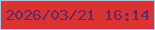 文字の大きさ：4、枠の色：abc6e3、背景の色：d93333、文字の色：5d296b 無料ブログパーツのブログ時計
