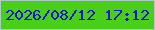 文字の大きさ：2、枠の色：abc8ca、背景の色：49cf17、文字の色：0914ce 無料ブログパーツのブログ時計