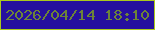 文字の大きさ：3、枠の色：abca1c、背景の色：26109e、文字の色：6d8437 無料ブログパーツのブログ時計