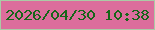 文字の大きさ：3、枠の色：abcaa6、背景の色：dc6d9c、文字の色：166619 無料ブログパーツのブログ時計