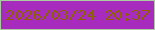 文字の大きさ：5、枠の色：abcca1、背景の色：a72bbd、文字の色：8d6302 無料ブログパーツのブログ時計