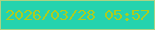 文字の大きさ：1、枠の色：abd384、背景の色：25d3ae、文字の色：accd1f 無料ブログパーツのブログ時計