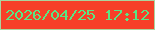 文字の大きさ：1、枠の色：abd49e、背景の色：f73f28、文字の色：59e684 無料ブログパーツのブログ時計