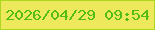 文字の大きさ：2、枠の色：abd81e、背景の色：ede85c、文字の色：53bc15 無料ブログパーツのブログ時計