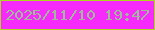 文字の大きさ：3、枠の色：abd81f、背景の色：f52afb、文字の色：9dbc97 無料ブログパーツのブログ時計