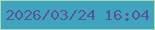 文字の大きさ：3、枠の色：abd8ae、背景の色：3fa5be、文字の色：5c5498 無料ブログパーツのブログ時計