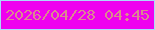 文字の大きさ：4、枠の色：abd8fa、背景の色：ef01ef、文字の色：db898e 無料ブログパーツのブログ時計