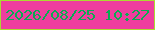 文字の大きさ：3、枠の色：abdb31、背景の色：ef3e9e、文字の色：0aab53 無料ブログパーツのブログ時計