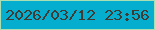 文字の大きさ：1、枠の色：abdeb3、背景の色：05aecf、文字の色：3f3b32 無料ブログパーツのブログ時計