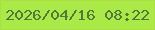 文字の大きさ：4、枠の色：abdf45、背景の色：abe947、文字の色：53783e 無料ブログパーツのブログ時計