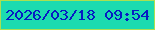 文字の大きさ：4、枠の色：abe051、背景の色：1cdbb0、文字の色：071bc3 無料ブログパーツのブログ時計