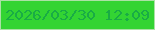 文字の大きさ：2、枠の色：abe1a6、背景の色：33d433、文字の色：19ac45 無料ブログパーツのブログ時計