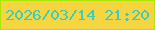 文字の大きさ：5、枠の色：abe503、背景の色：f6d640、文字の色：3dccb9 無料ブログパーツのブログ時計