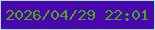 文字の大きさ：1、枠の色：abe5e2、背景の色：4906af、文字の色：48a818 無料ブログパーツのブログ時計