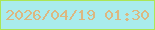 文字の大きさ：2、枠の色：abe656、背景の色：a9eced、文字の色：dcb780 無料ブログパーツのブログ時計