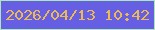 文字の大きさ：2、枠の色：abe8b6、背景の色：665ee3、文字の色：ecb957 無料ブログパーツのブログ時計
