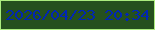 文字の大きさ：4、枠の色：abec7e、背景の色：25501e、文字の色：0126b4 無料ブログパーツのブログ時計