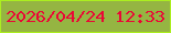 文字の大きさ：2、枠の色：abee1f、背景の色：95b542、文字の色：ea0736 無料ブログパーツのブログ時計